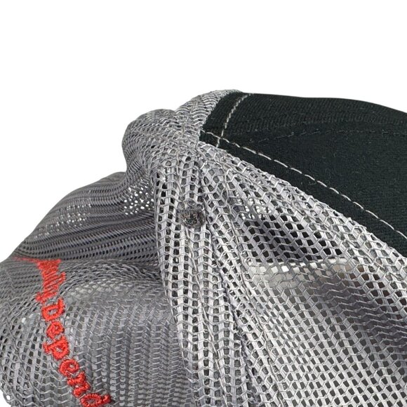 Hornady Hat Mesh Snapback Trucker Baseball Cap Adjustable Black Gray Red Patch - Picture 10 of 11